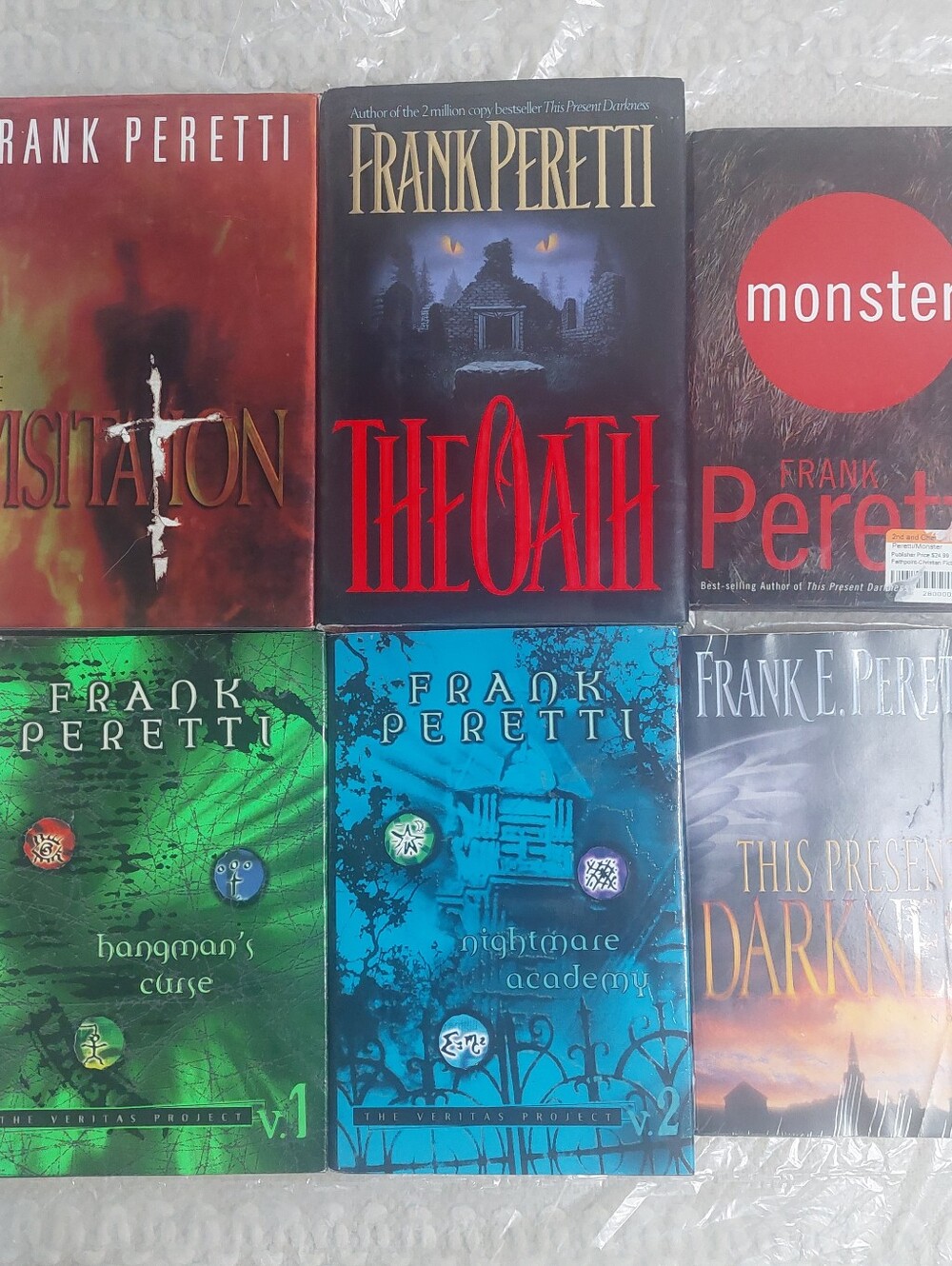 Frank Peretti Lot Of 6 Books! Hardback & Soft! Monster, Oath, Visitation, Hangma